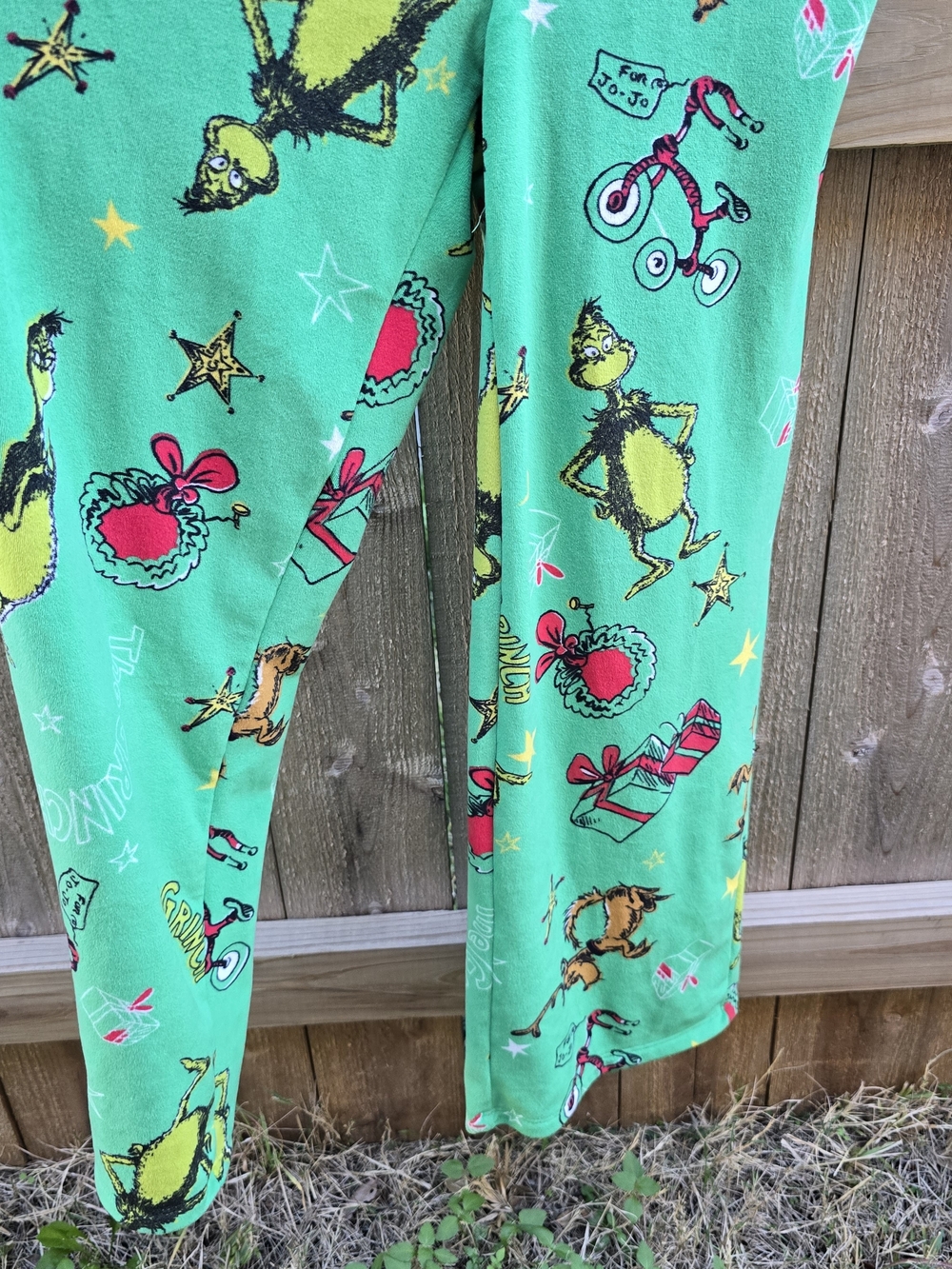 Dr Seuss Grinch Jumpsuit Womens Small Green Fleece Pajama Loungewear One-piece - Picture 5 of 8